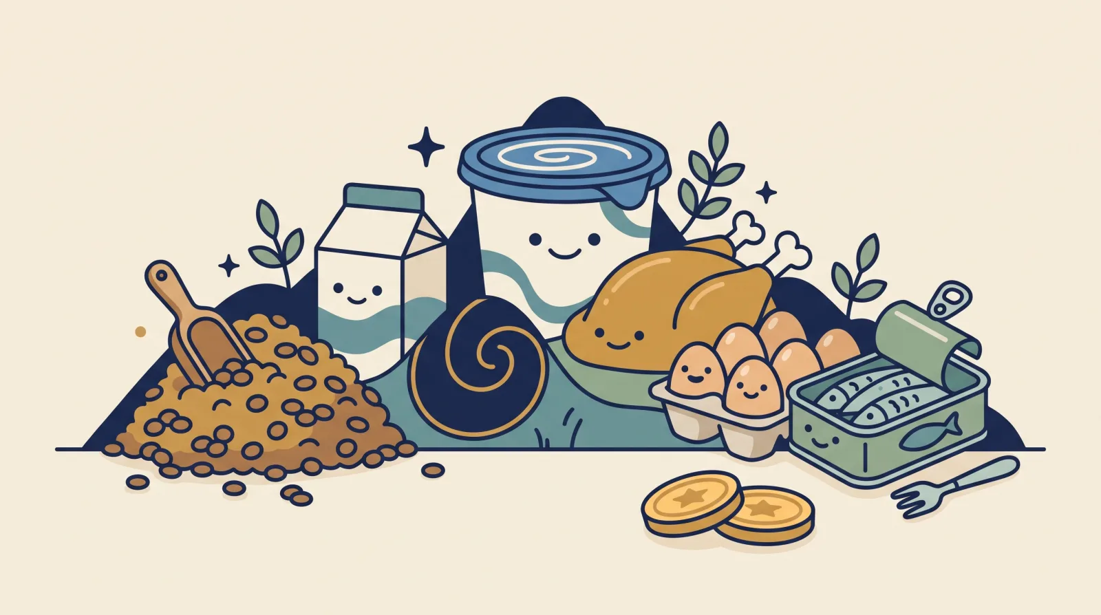 Healthy high-protein meal on a table