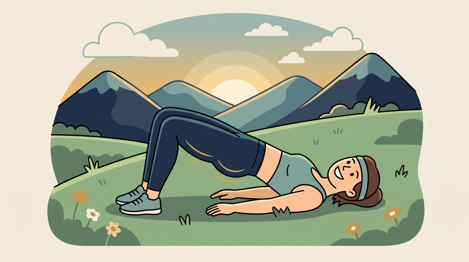 Cartoon illustration for the article: Glute training that isn't just hip thrusts (and why yours aren't growing)