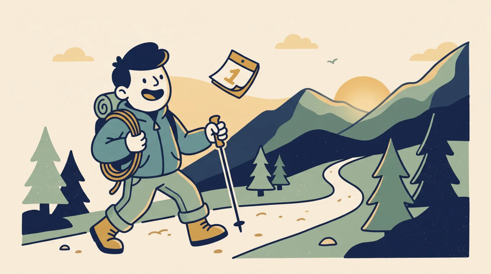 Cartoon illustration for the article: How to keep your January gym resolution past week three